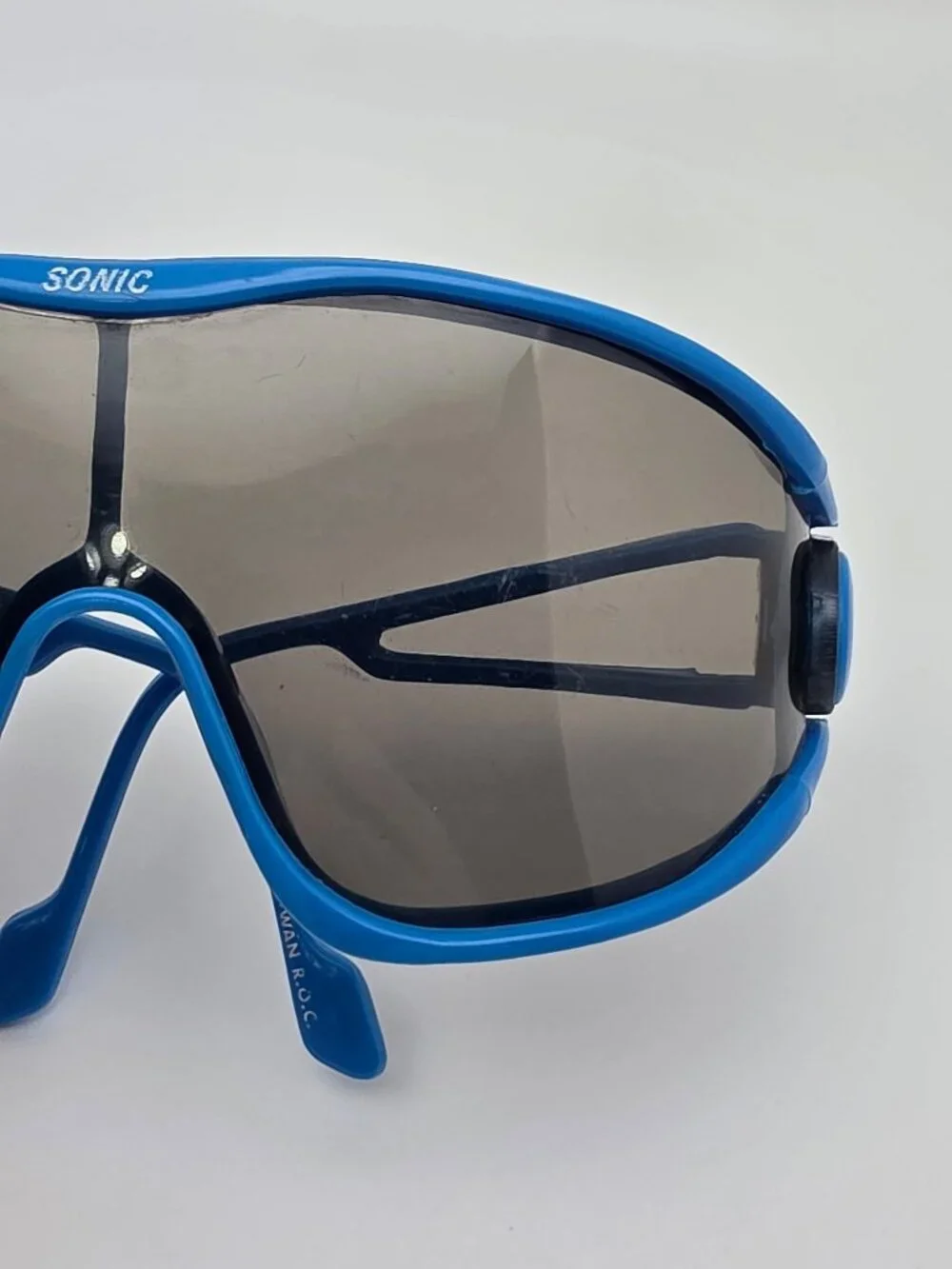 Sonic Macho Man Blue Frame Polarized Grey Lens Randy Savage Shield Sunglasses